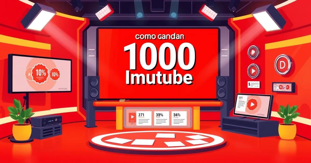 Ilustração sobre Como Ganhar 1000 Inscritos YouTube Grátis em 2026 — SkiPark Blog